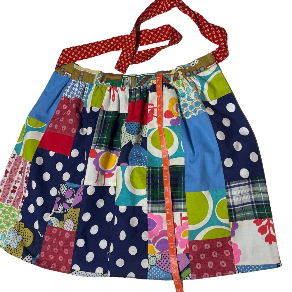 Vintage Boho Patchwork Kitchen Apron Bohemian Fes… - image 7
